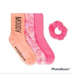 Faux Sherpa Gripper Crew Socks - 3 pairs -  kid shoe size 10.5-4